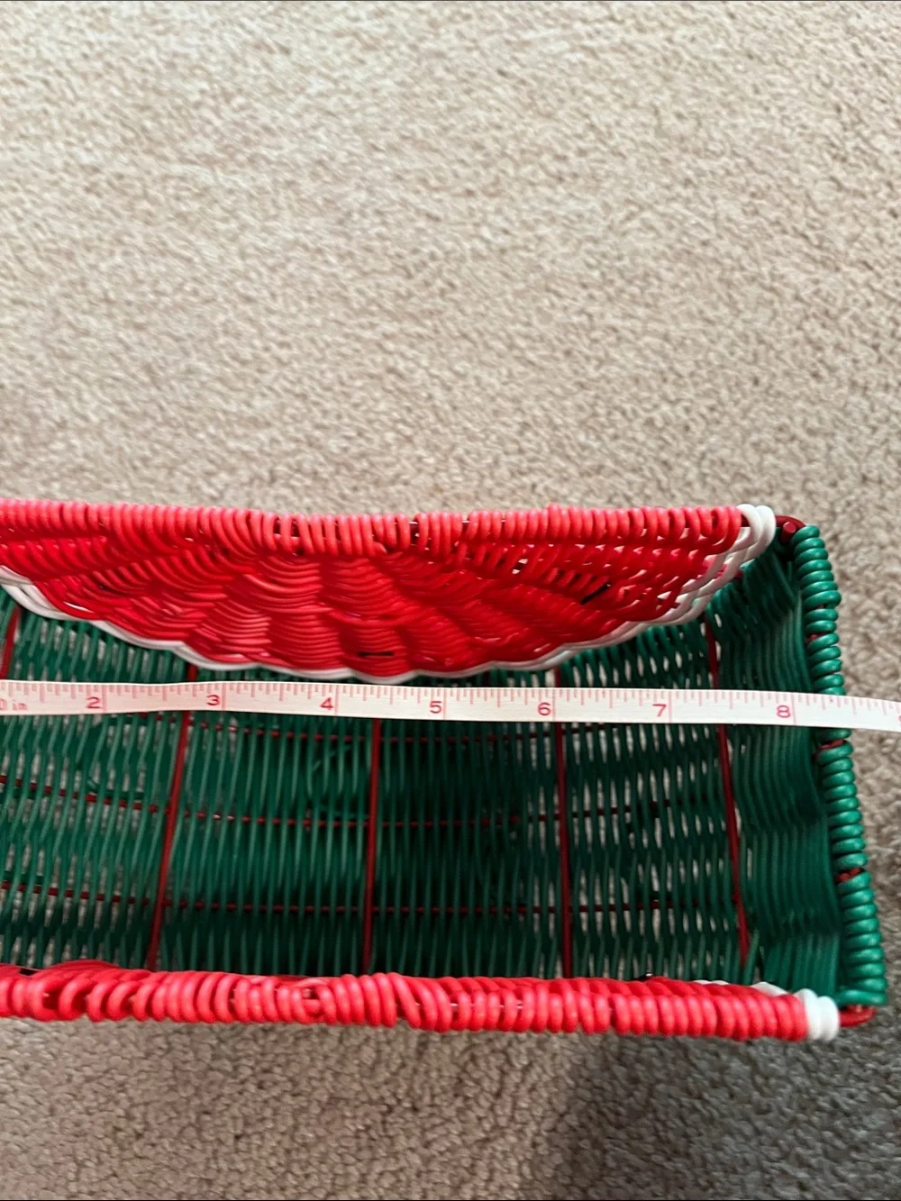 Watermelon Wicker Decorative Basket - Red/Green